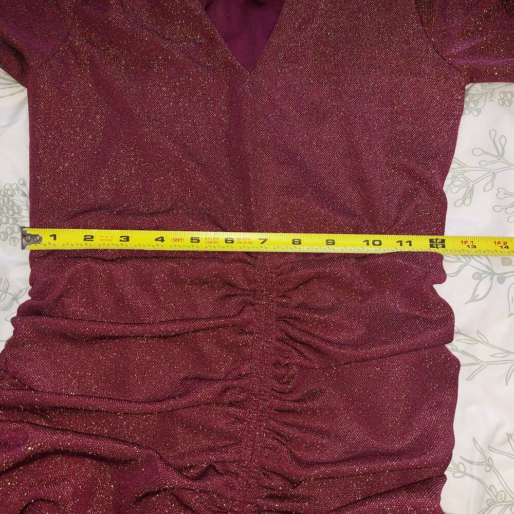 Sparkly party ruched dress by Bishop & Young Luna Metallic mini dress SZ Small - Picture 8 of 10